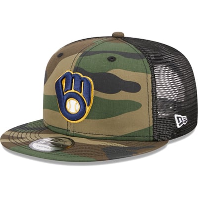Milwaukee Brewers New Era Woodland Camo Trucker 9FIFTY Snapback Hat - Camo