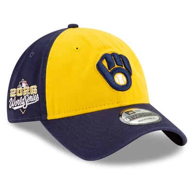 Milwaukee Brewers New Era 2026 World Series Side Patch 9TWENTY Adjustable Hat - Gold/Navy