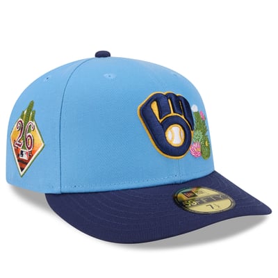  Milwaukee Brewers New Era 2026 Spring Training 59FIFTY Fitted Hat - Light Blue/Navy
