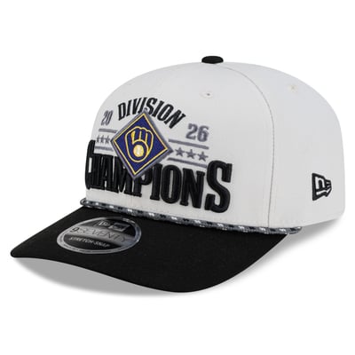 Milwaukee Brewers New Era 2026 NL Central Division Champions Locker Room 9SEVENTY Adjustable Hat - Natural/Black