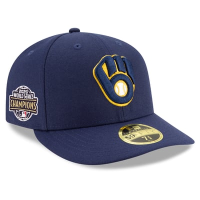 Milwaukee Brewers New Era 2026 World Series Champions Side Patch 59FIFTY Low Profile Fitted Hat - Navy