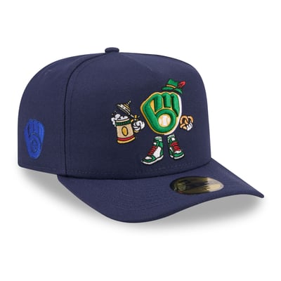 Milwaukee Brewers New Era Cartoon A-Frame 59FIFTY Fitted Hat - Navy