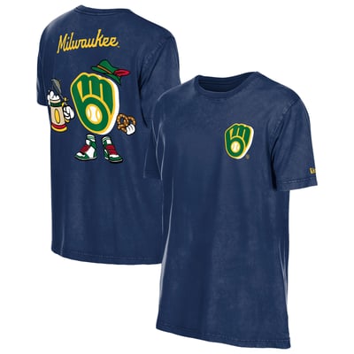Milwaukee Brewers New Era Cartoon Logo T-Shirt - Navy