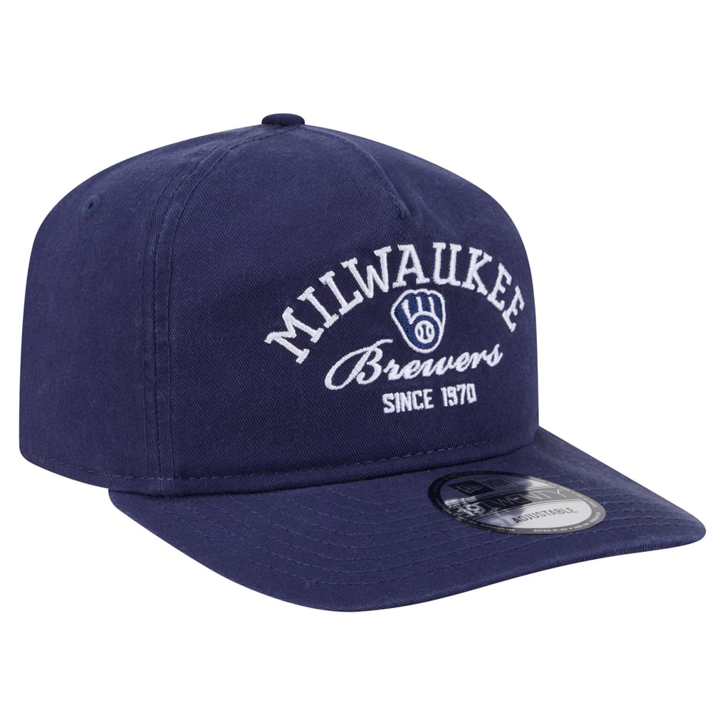 Milwaukee Brewers New Era Stacked 19TWENTY Adjustable Hat - Navy