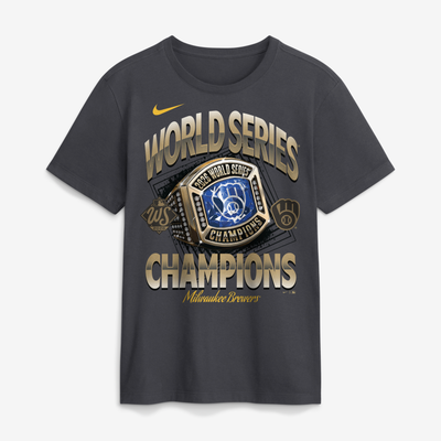  Milwaukee Brewers Nike 2026 World Series Champions Ring T-Shirt - Anthracite