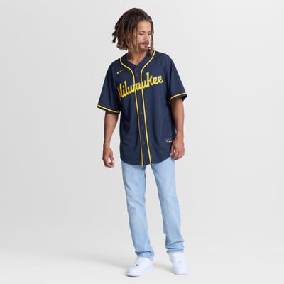 Brice Turang Milwaukee Brewers Nike Alternate Replica Jersey - Navy