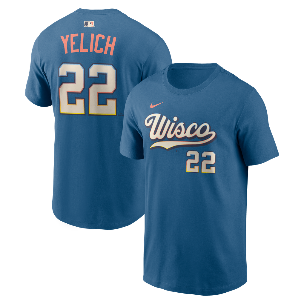 Men's Milwaukee Brewers Christian Yelich Nike Blue 2026 City Connect ...