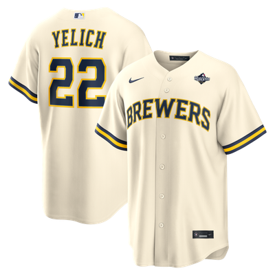 Christian Yelich Milwaukee Brewers Nike 2026 World Series Home Replica Jersey - Cream