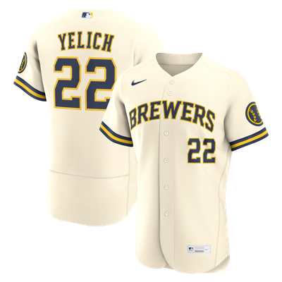 Christian Yelich Milwaukee Brewers Nike Home Authentic Jersey - Cream