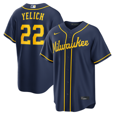 Christian Yelich Milwaukee Brewers Nike Alternate Replica Jersey - Navy