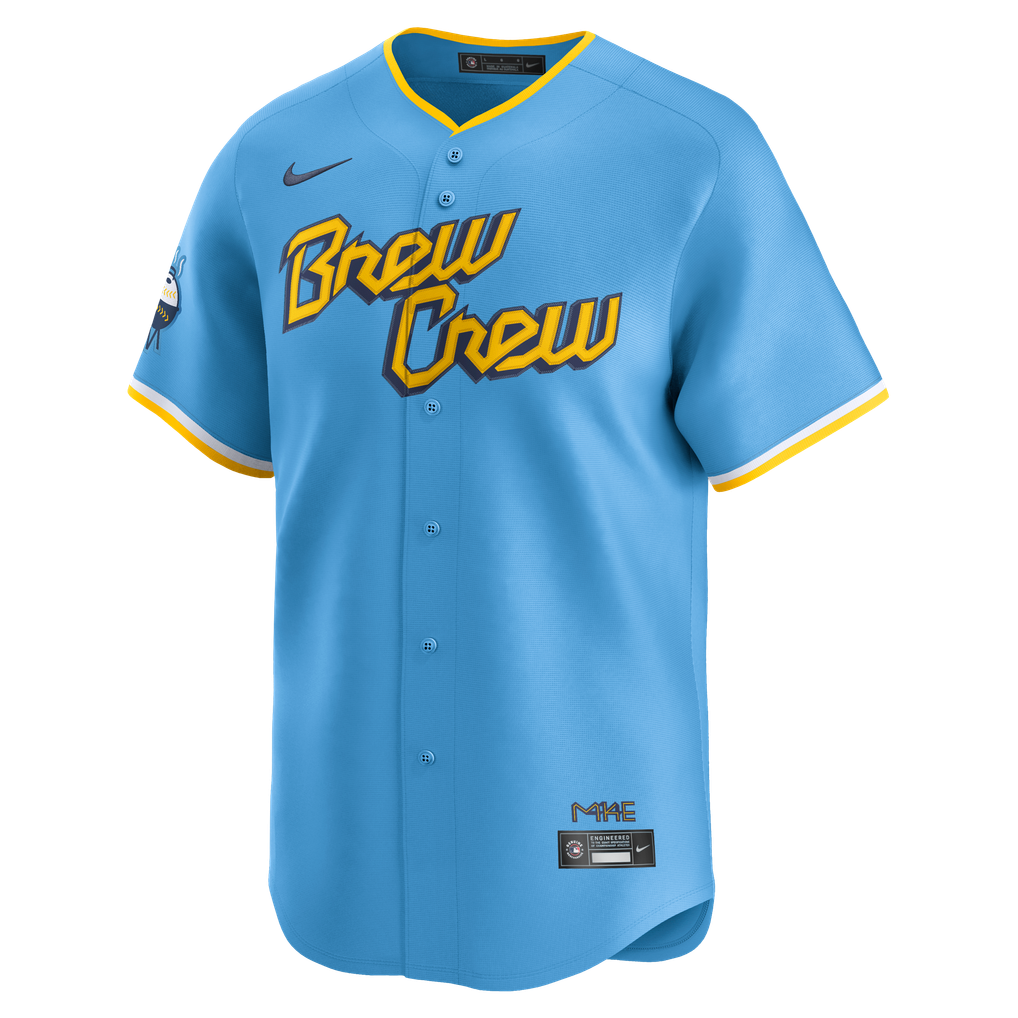 Men's Milwaukee Brewers Christian Yelich Nike Powder Blue City Connect ...