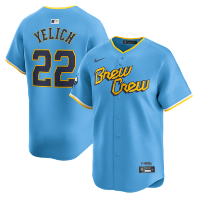 Christian Yelich Milwaukee Brewers Nike City Connect Limited Jersey - Powder Blue