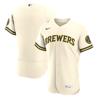 Milwaukee Brewers Nike Home Authentic Jersey - Cream
