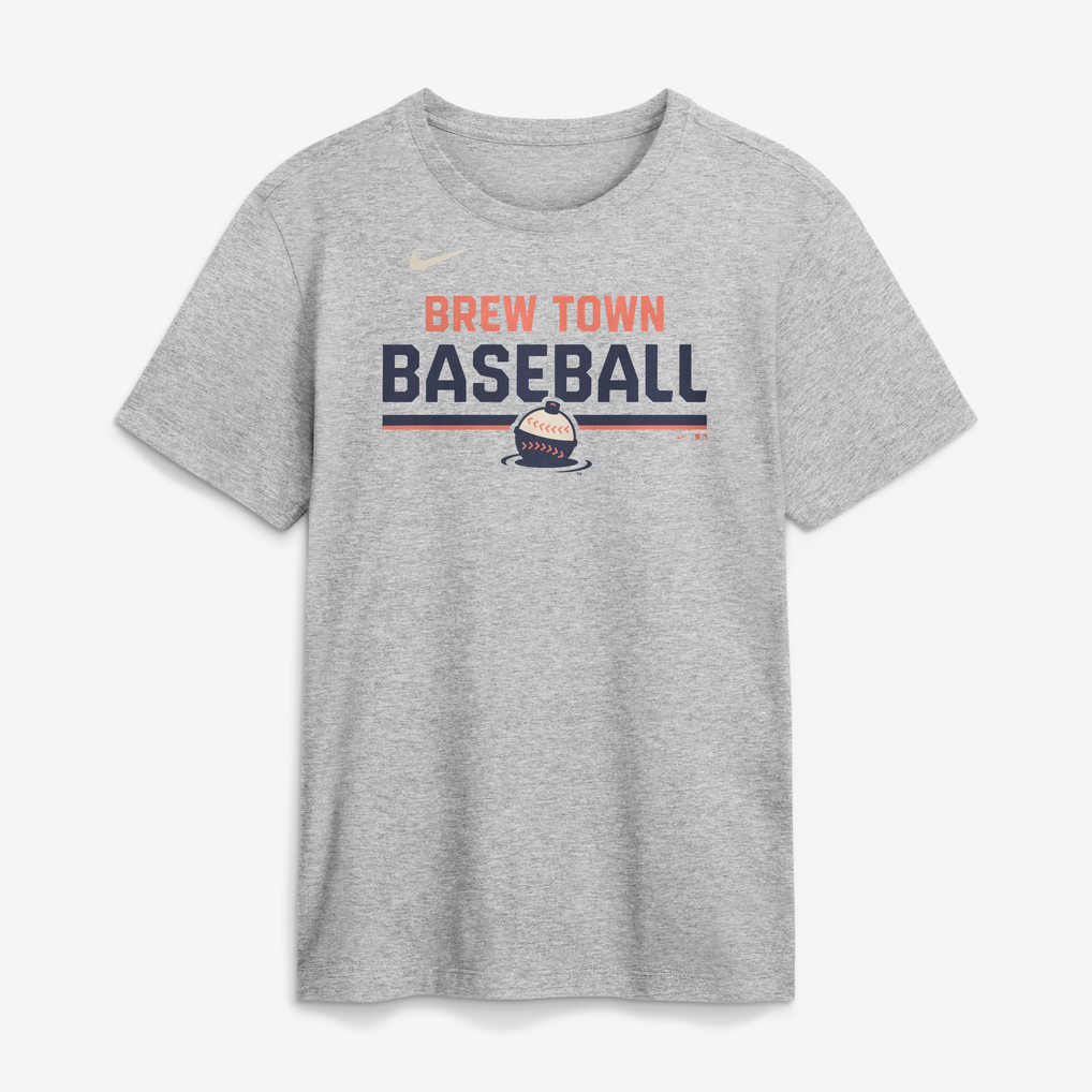 Men's Milwaukee Brewers Nike Heather Gray 2026 City Connect Stacked ...