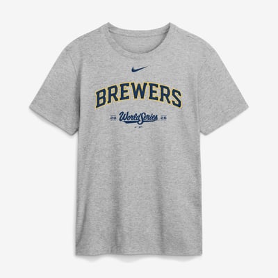Milwaukee Brewers Nike 2026 World Series T-Shirt - Heather Gray