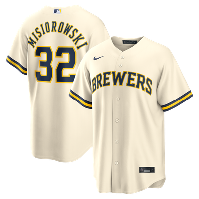 Jacob Misiorowski Milwaukee Brewers Nike Home Replica Jersey - Cream