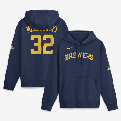 Jacob Misiorowski Milwaukee Brewers Nike 2026 World Series Champions Name & Number Hoodie - Navy