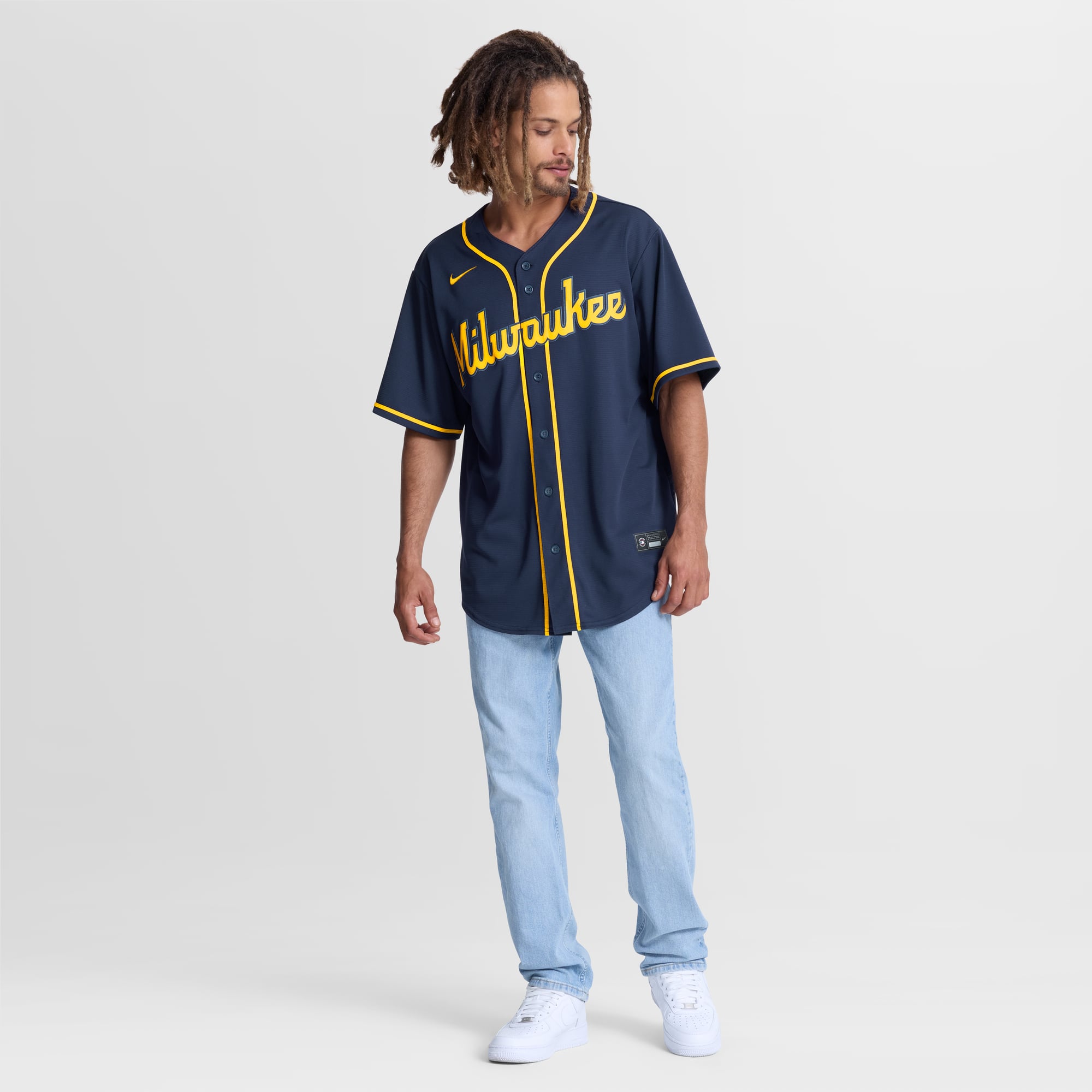 Men's Milwaukee Brewers Jacob Misiorowski Nike Navy Alternate Replica ...