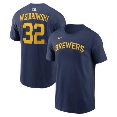 Jacob Misiorowski Milwaukee Brewers Nike Name & Number T-Shirt - Navy