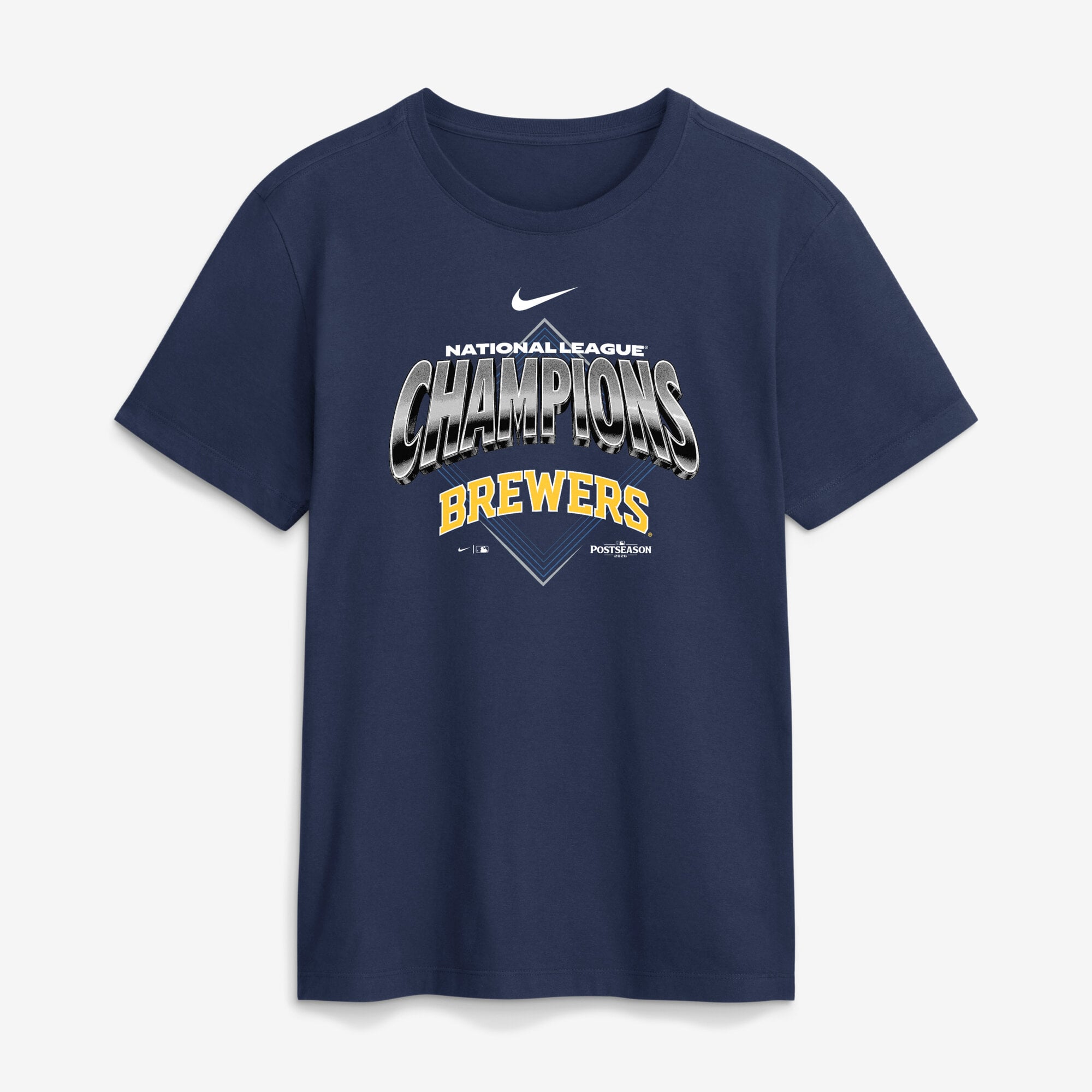 Men's Milwaukee Brewers Nike Navy 2026 National League Champions T-Shirt