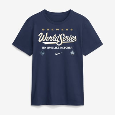 Milwaukee Brewers Nike 2026 World Series Authentic Collection Cotton T-Shirt - Navy