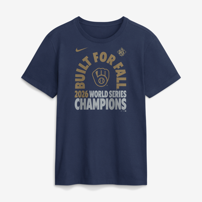  Milwaukee Brewers Nike 2026 World Series Champions Built for Fall T-Shirt - Navy
