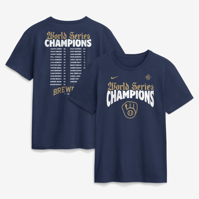  Milwaukee Brewers Nike 2026 World Series Champions Roster T-Shirt - Navy