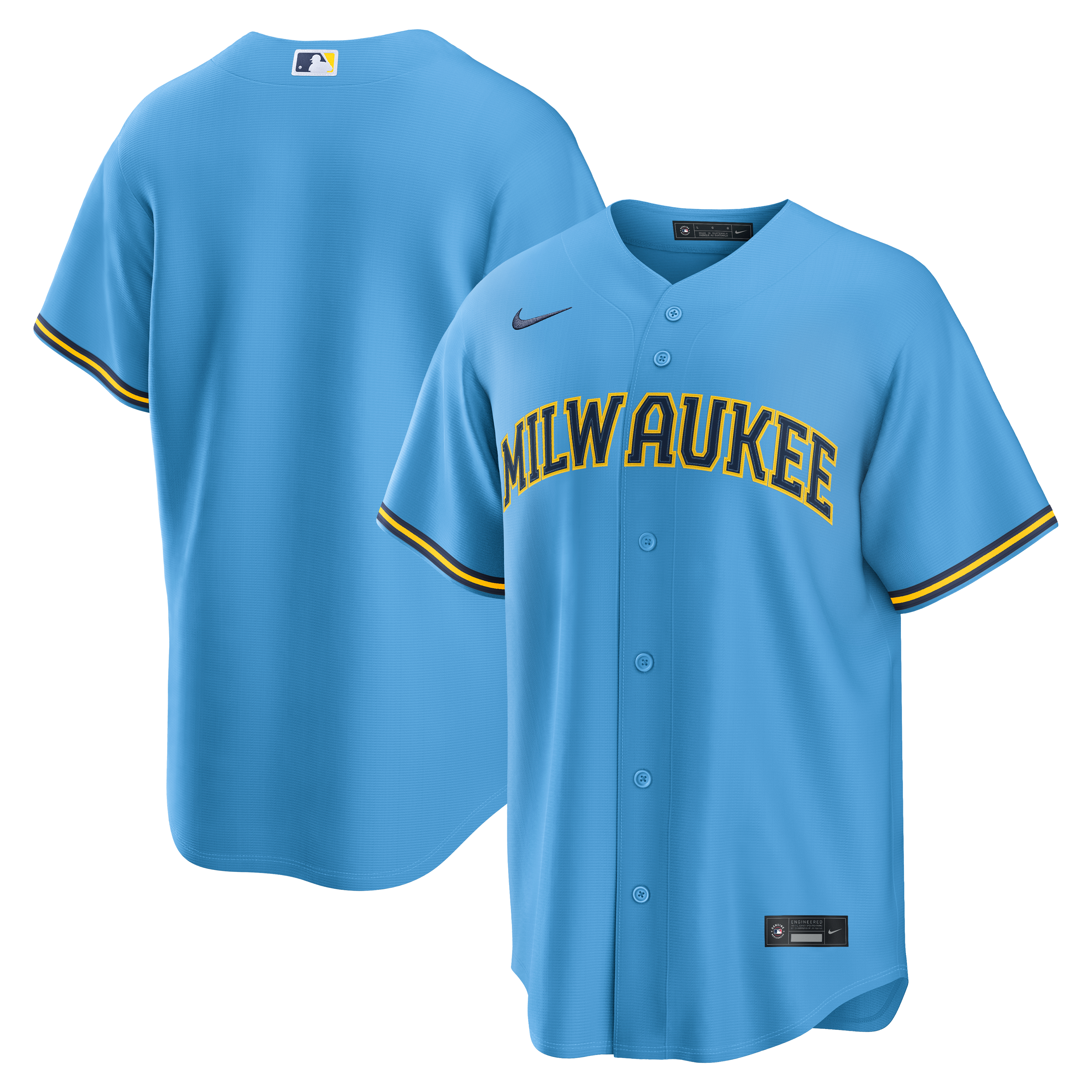 Men's Milwaukee Brewers Nike Powder Blue Road Replica Jersey