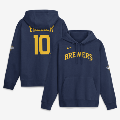 Sal Frelick Milwaukee Brewers Nike 2026 World Series Champions Name & Number Hoodie - Navy