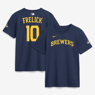 Sal Frelick Milwaukee Brewers Nike 2026 World Series Champions Name & Number T-Shirt - Navy