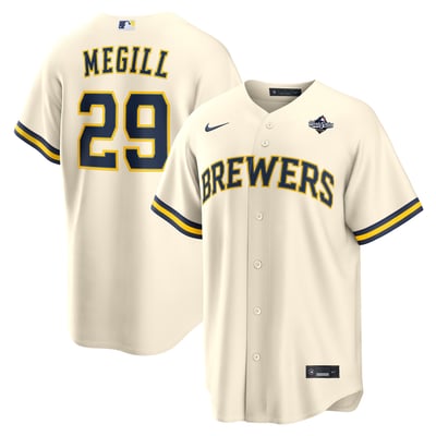 Trevor Megill Milwaukee Brewers Nike 2026 World Series Home Replica Jersey - Cream