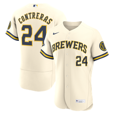 William Contreras Milwaukee Brewers Nike 2026 World Series Champions Home Authentic Jersey - Cream