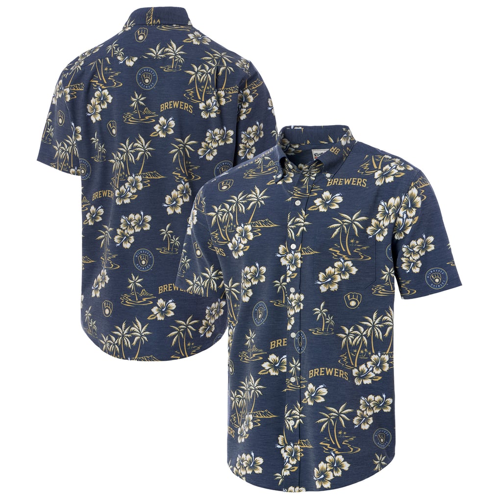Milwaukee Brewers Reyn Spooner Big & Tall Kekai Performance Tri-Blend Button-Down Shirt - Navy