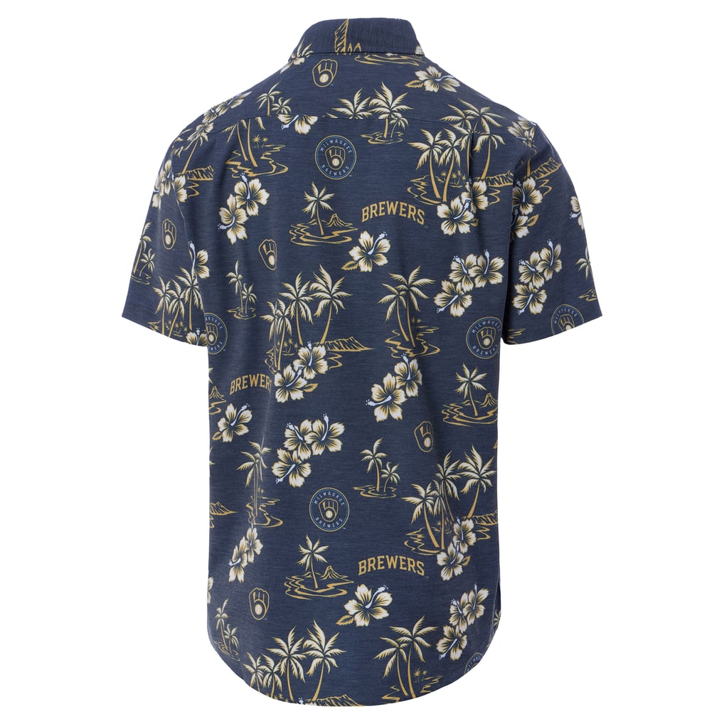 Milwaukee Brewers Reyn Spooner Big & Tall Kekai Performance Tri-Blend Button-Down Shirt - Navy