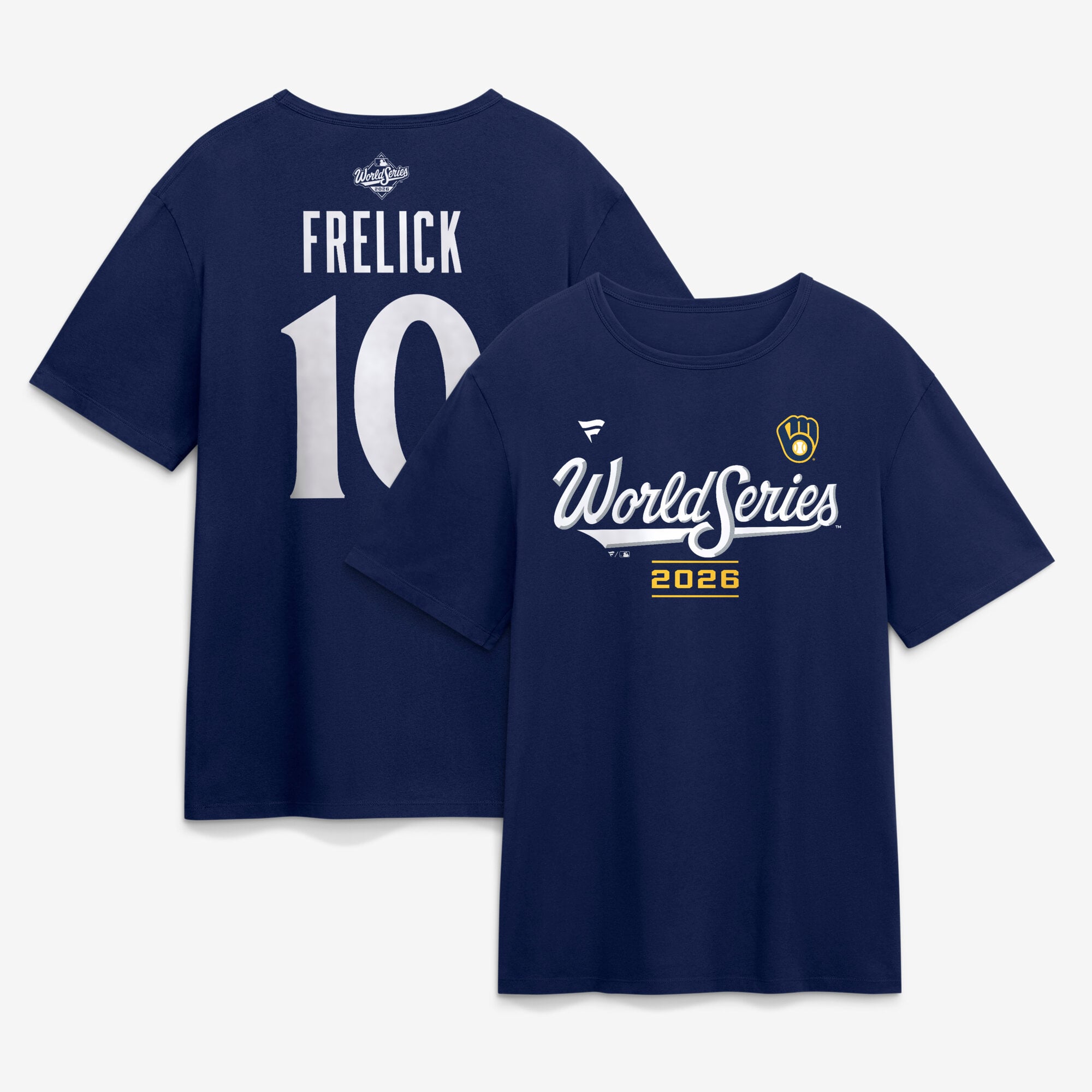 Sal Frelick Milwaukee Brewers Navy 2026 World Series Name & Number T-Shirt