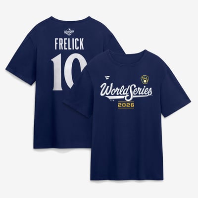 Sal Frelick Milwaukee Brewers 2026 World Series Name & Number T-Shirt - Navy
