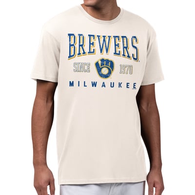  Milwaukee Brewers Starter Established Logo T-Shirt - Cream