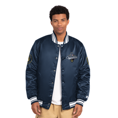Milwaukee Brewers Starter  2026 World Series Champions Satin Full-Snap Jacket - Navy