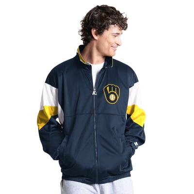 Milwaukee Brewers Starter Legacy Full-Zip Track Jacket - Navy