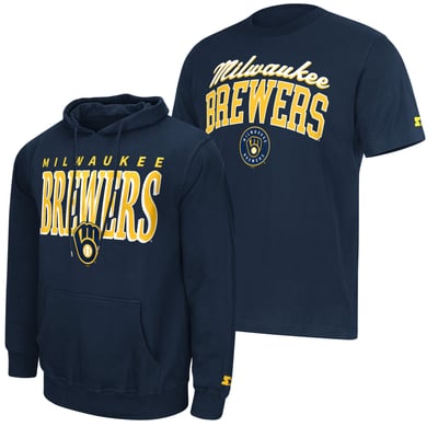 Milwaukee Brewers Starter Logo Hoodie & T-Shirt Combo Pack - Navy