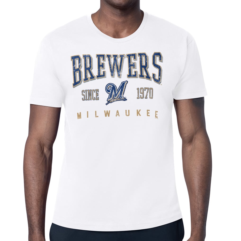 Milwaukee Brewers Starter Distressed Logo T-Shirt - White