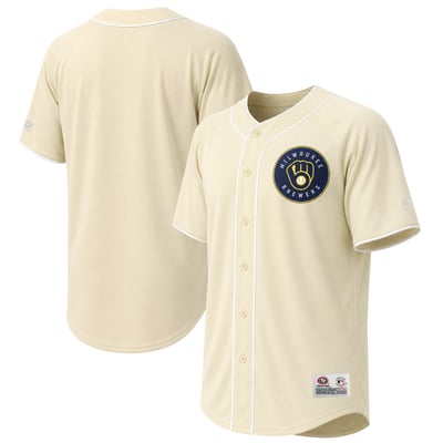 Milwaukee Brewers Stitches Jersey - Cream