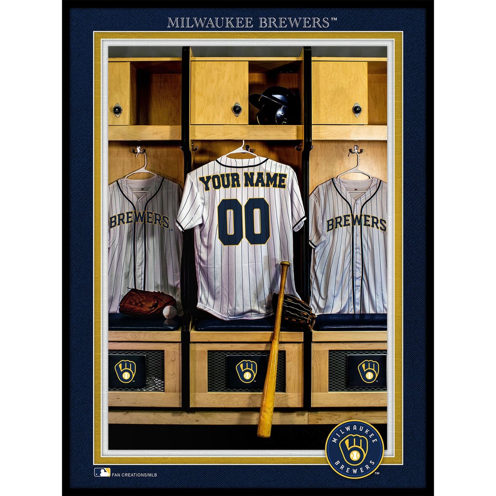 Milwaukee Brewers 12'' x 16'' Personalized Team Jersey Print