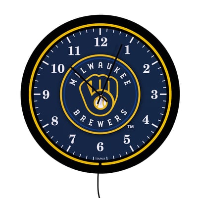 Milwaukee Brewers 18" Lighted Round LED Wall Clock