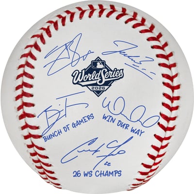 Milwaukee Brewers 2026 World Series Champions Autographed World Series Baseball with at least 5 Signatures and Multiple Inscriptions - Limited Edition #1/1