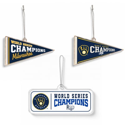 Milwaukee Brewers 2026 World Series Champions Three-Piece Ornament Set