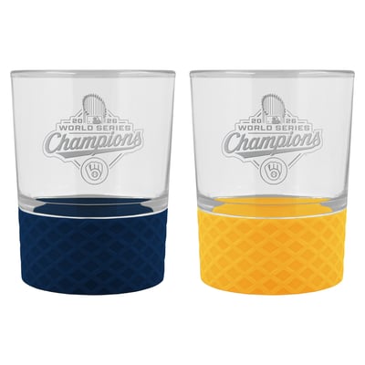 Milwaukee Brewers 2026 World Series Champions Two-Piece 14oz. Commissioner Rocks Glass Set with Grip