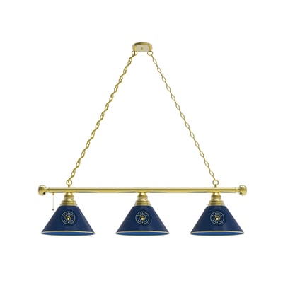 Milwaukee Brewers 3-Shade Billiard Light with Brass Fixture