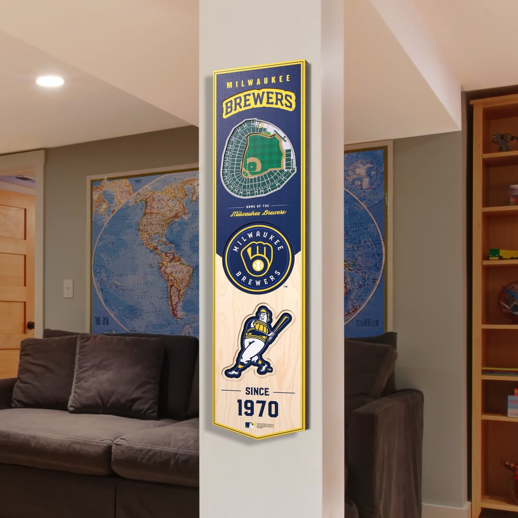 Milwaukee Brewers 8'' x 32'' 3D StadiumView Banner