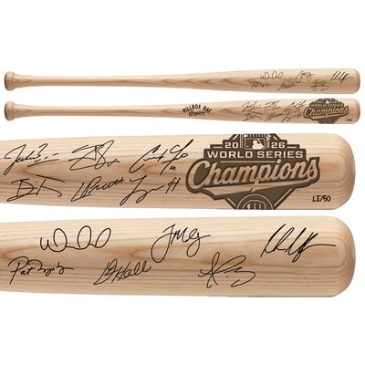 Milwaukee Brewers Autographed Fanatics Authentic 2026 World Series Champions Pillbox Bat Company Commemorative Bat with at Least 12 Signatures - Limited Edition of 50